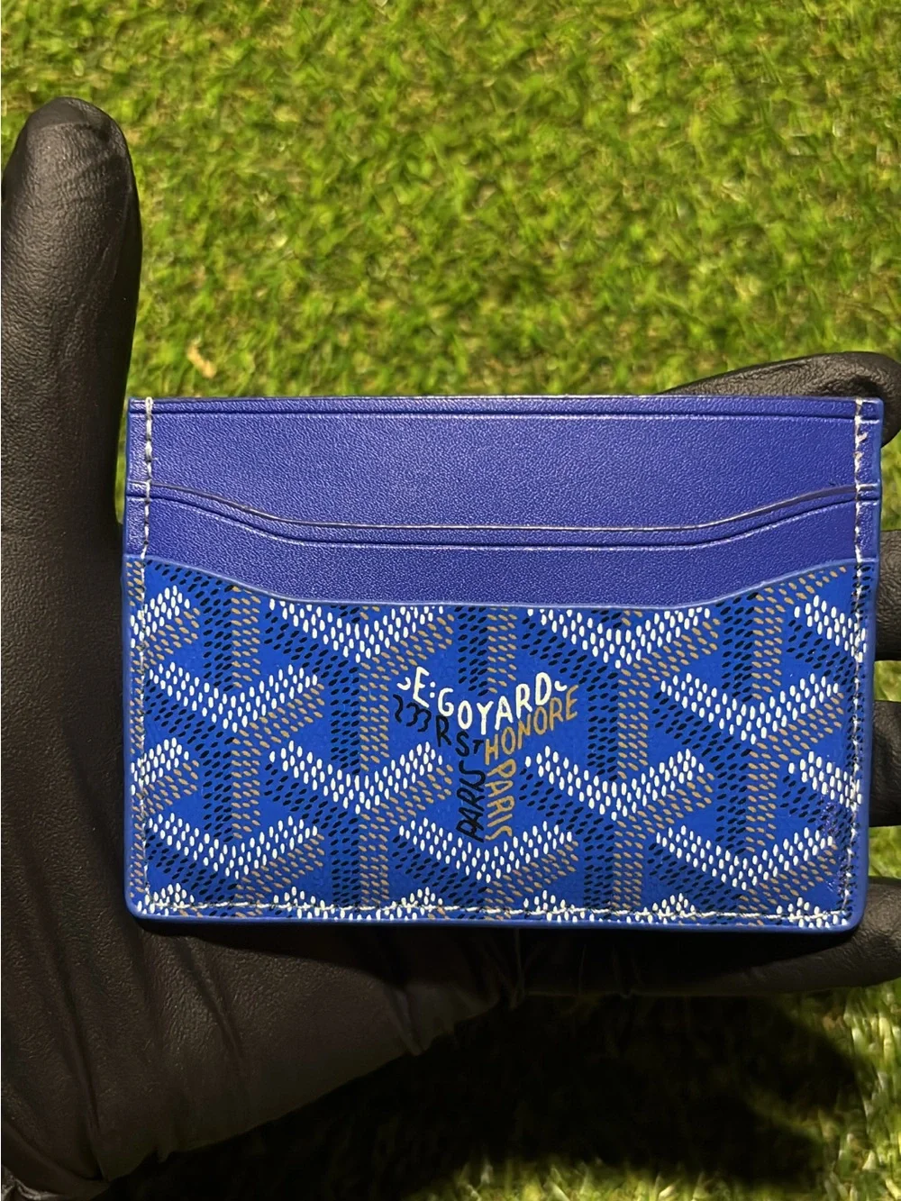 Goyard Blue Card Holder with Royal Blue Trim